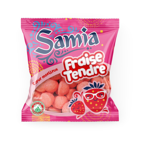 Photo Bonbons fraise tendre halal 90g Samia