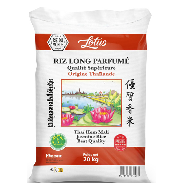 Riz Parfumé Thailande Lotus 20 kg Riz du Monde