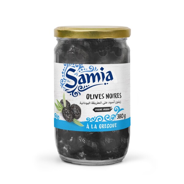 Photo Olives noires à la grecque 380g Samia