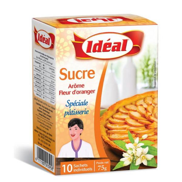 Photo Sucre arôme fleur d'oranger 10 sachets 75g Ideal