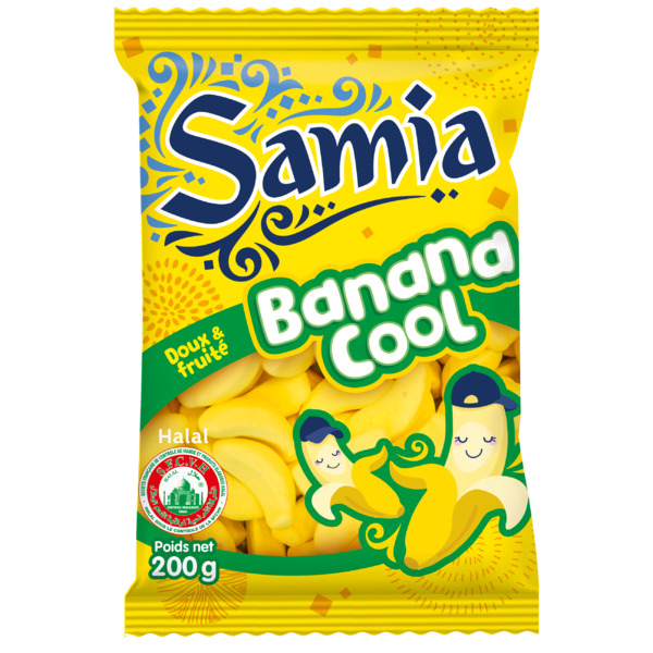 Photo Bonbons banana cool halal 200 g Samia