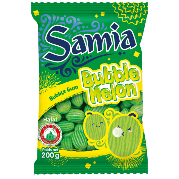 Photo Bonbons bubble melon halal 200 g Samia
