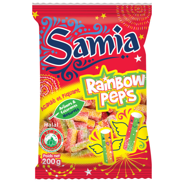 Photo Bonbons rainbow pep's halal 200 g Samia