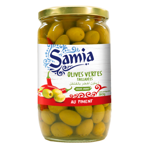 Photo Olives vertes pimentées 655 g Samia