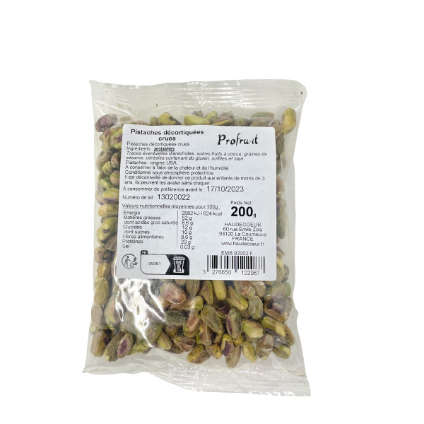 Photo Pistaches crues décortiquées 200 g Profruit
